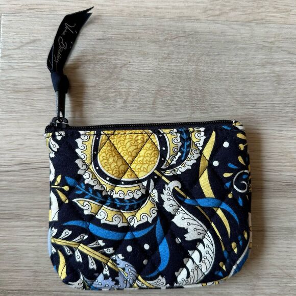 Vera Bradley Ellie Blue Pattern Small Lined Cosmetic Zip Pouch Case - Picture 1 of 5
